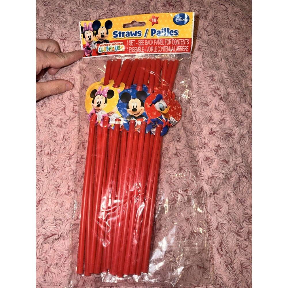 Mickey Mouse Clubhouse Party Drinking Straws Celebration 18 Set Disney Birthday
